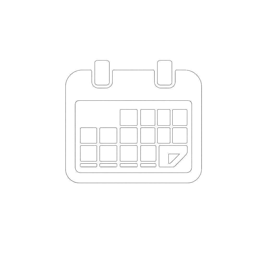 Calendar icon representing daily consistency for creatine supplementation results.