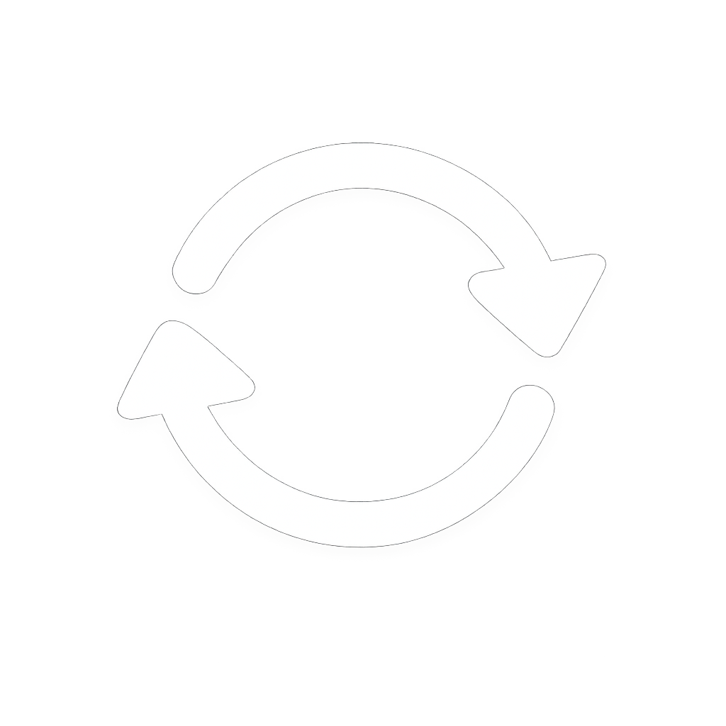 Circular arrows icon representing daily creatine gummy use and consistent supplementation.