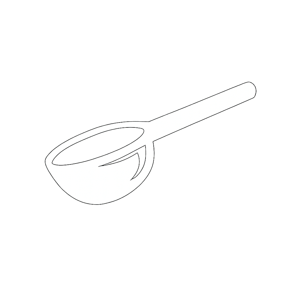Spoon icon representing no powder mixing and chewable creatine gummies.